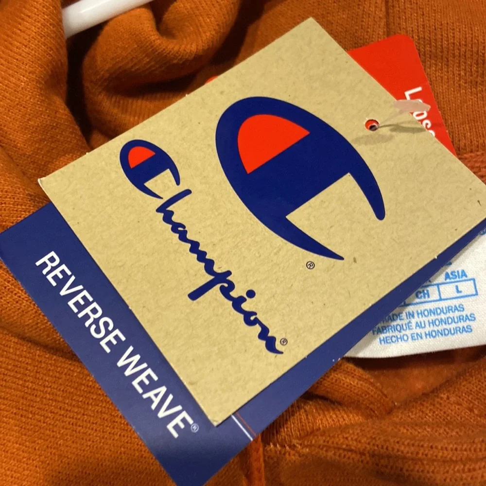 Champion Reverse Weave Pullover Hooded Sweatshirt size small texas orange - Picture 4 of 7